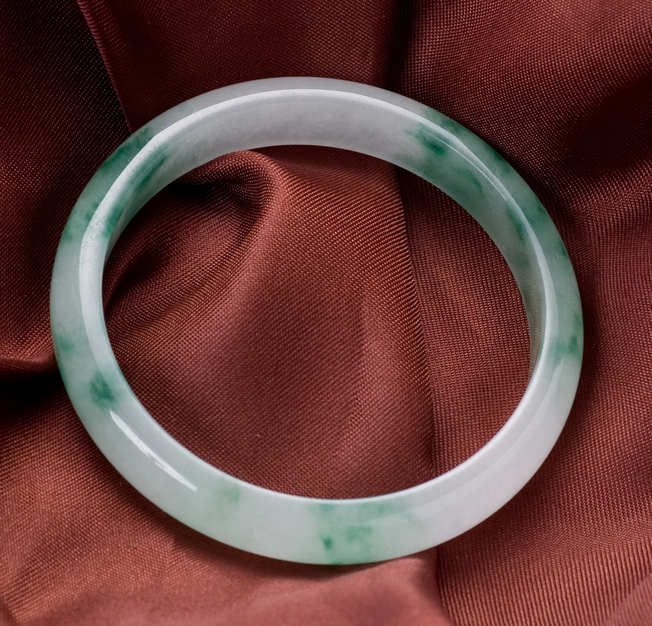 Jade Jadeite bracelet bicolour green and purple